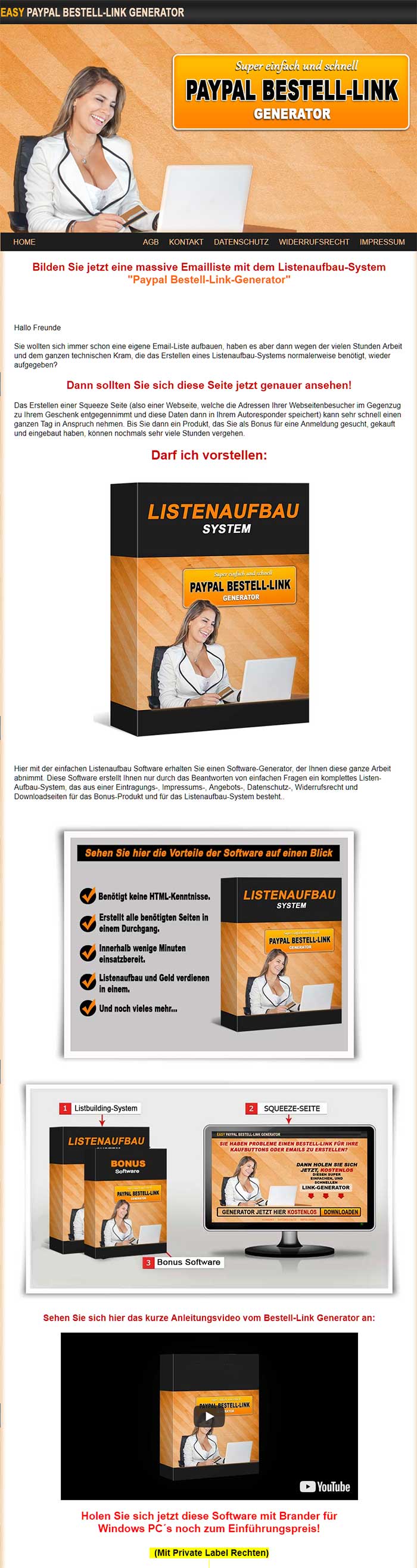 Listbuilding System mit Paypal Bestell Link Generator